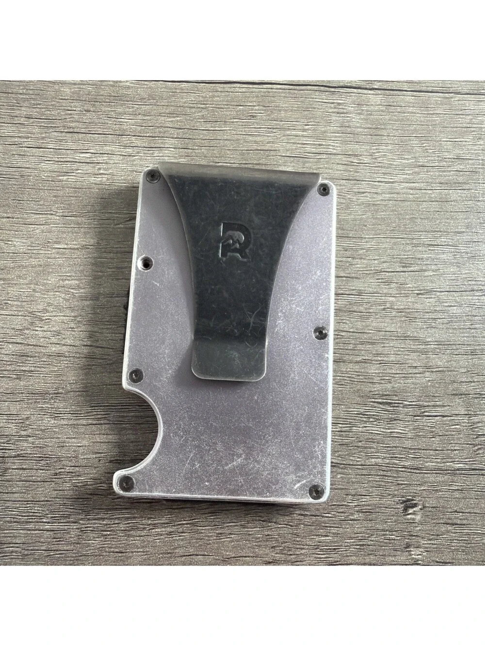 Ridge Wallet with Money Clip for Men Gray Silver